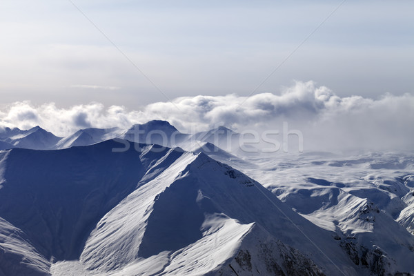 Abend Berge Dunst Georgia Ansicht Stock foto © BSANI
