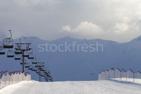Snow skiing piste and ropeway Stock photo © BSANI