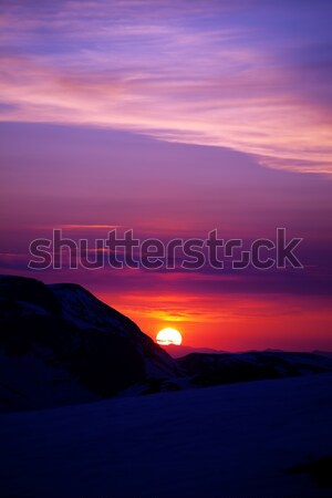 Multicolor sunrise in mountains Stock photo © BSANI
