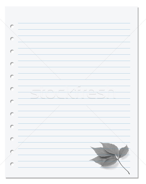 Notebook paper with virginia creeper leaf  Stock photo © BSANI