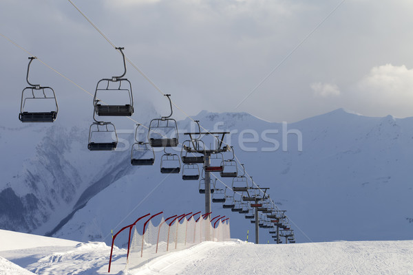 Snow skiing piste and ropeway Stock photo © BSANI