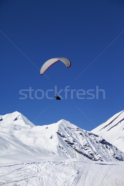 Paraglider in sunny snowy mountains Stock photo © BSANI