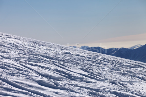 トレース スキー 新しく 雪 グルジア ストックフォト © BSANI
