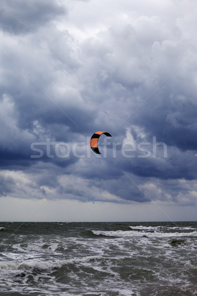 Stock photo: Power kite and gray sky