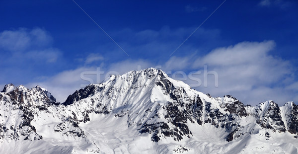 Stock photo: Panoramic view on snowy mountains at sun day