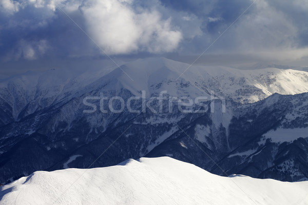 Top view on sunlit off-piste slope Stock photo © BSANI
