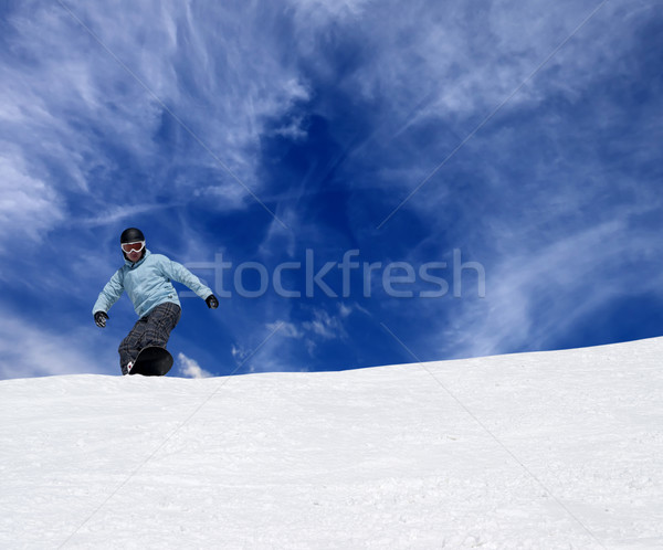 Snowboarder on off piste slope Stock photo © BSANI