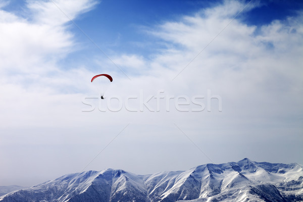 側影 山 有風 天空 高加索 格魯吉亞 商業照片 © BSANI