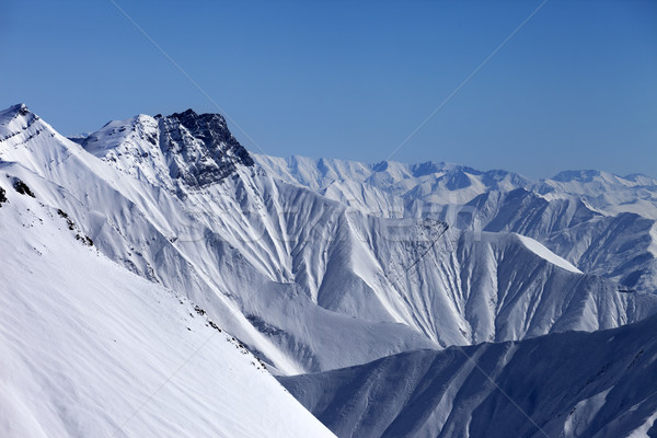 Winter Berge Dunst Georgia Ansicht Stock foto © BSANI