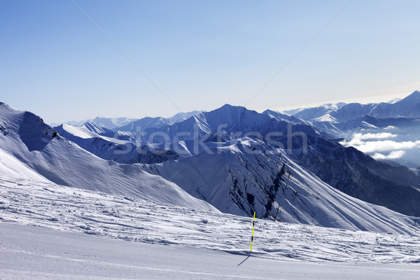 Stock foto: Skipiste · Morgen · Georgia · Ski · Resort