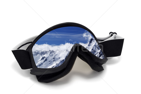 Síszemüveg tükröződés felhős hegyek izolált fehér Stock fotó © BSANI