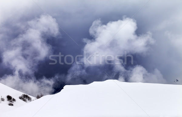 Stock foto: Steigung · Nebel · Berge · Georgia · Ski