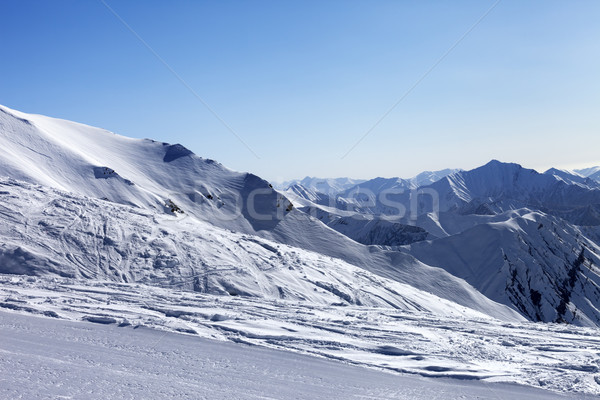 Zon ochtend Georgië ski resort Stockfoto © BSANI