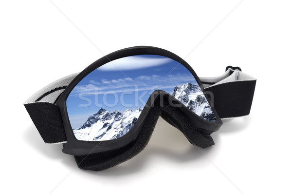 Síszemüveg tükröződés hegyek izolált fehér égbolt Stock fotó © BSANI
