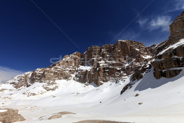 Snowy plateau at nice spring day Stock photo © BSANI