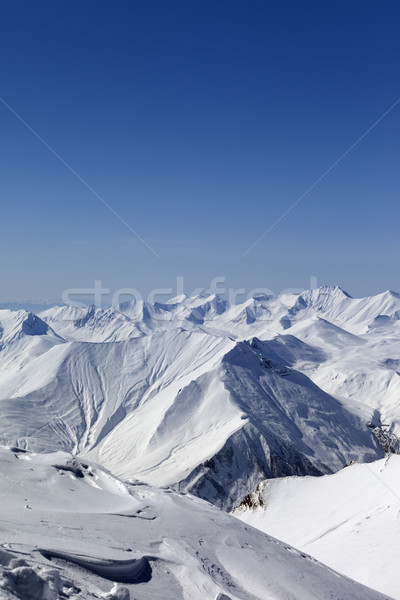 山 高加索 格魯吉亞 滑雪 訴諸 天空 商業照片 © BSANI