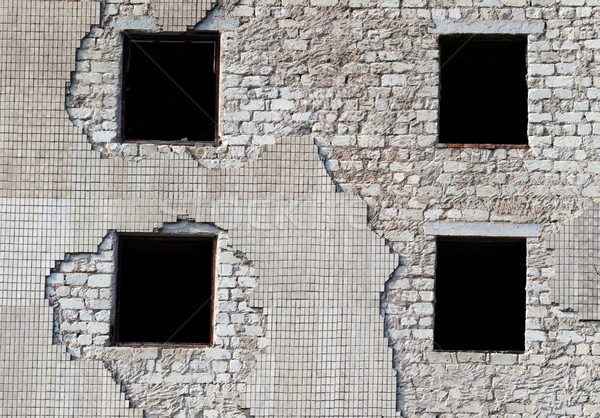 Foto stock: Pared · edad · destruido · casa · edificio · casa