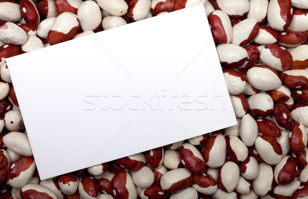 Haricot beans background with empty price card Stock photo © BSANI