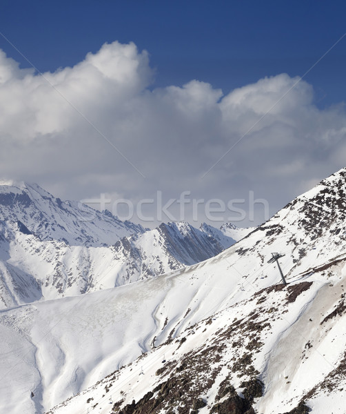 Stock foto: Steigung · wenig · Schnee · Jahr · Berge