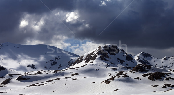 Stock photo: Panoramic view of snow mountains before storm