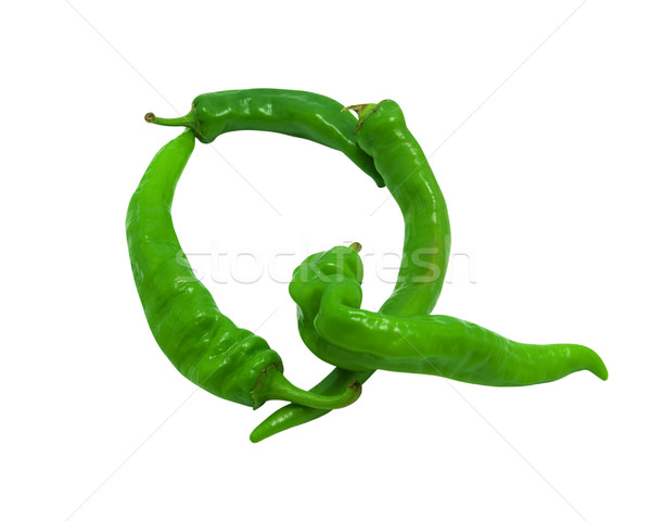 Letter Q composed of green peppers Stock photo © BSANI