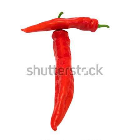 Stock photo: Letter T composed of chili peppers