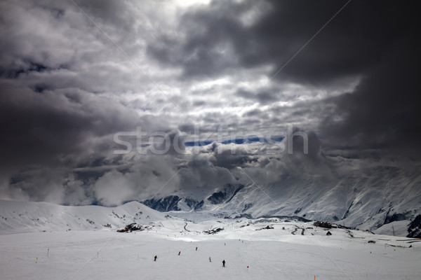 Stock photo: Ski slope before storm