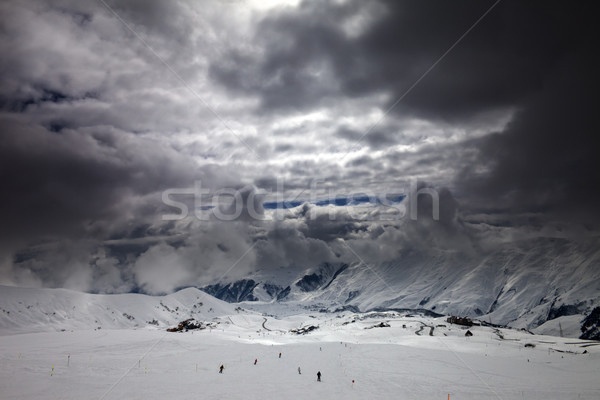 Skipiste Sturm Berge Georgia Ski Stock foto © BSANI