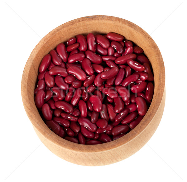 Red haricot in wooden bowl isolated on white background Stock photo © BSANI
