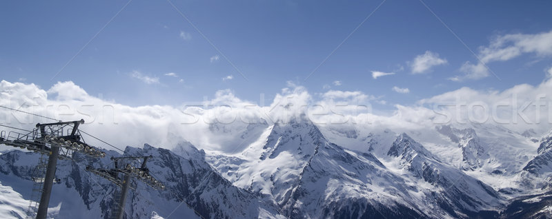 Esquiar recorrer panorama montanhas cáucaso paisagem Foto stock © BSANI