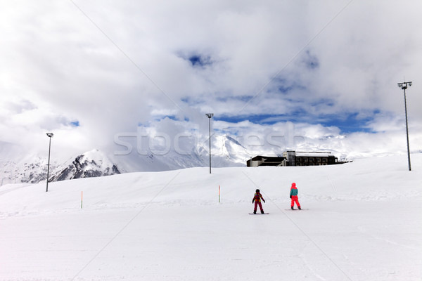 Ski slope in cloudy day Stock photo © BSANI
