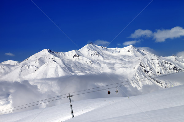 Stock photo: Ski resort at nice sun day