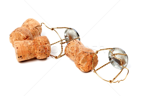 Three champagne wine corks and muselets  Stock photo © BSANI