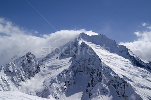 Kafkaslar dağlar Kayak başvurmak manzara buz Stok fotoğraf © BSANI