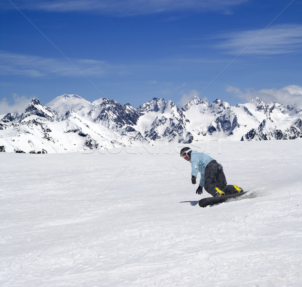 Snowboarder caucaso montagna natura montagna Foto d'archivio © BSANI