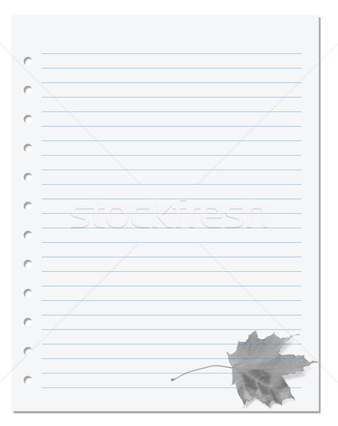 Notebook paper with maple-leaf at background Stock photo © BSANI
