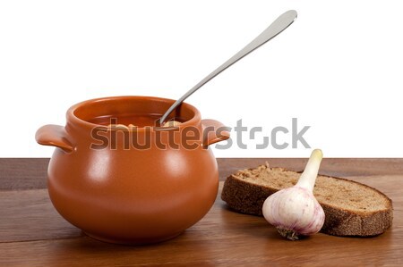 Ceramic pot on the wooden board Stock photo © BSANI