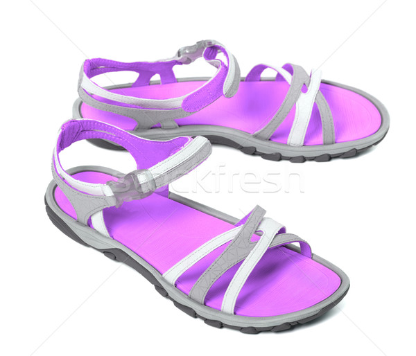 Pair of summer sandals on white background Stock photo © BSANI