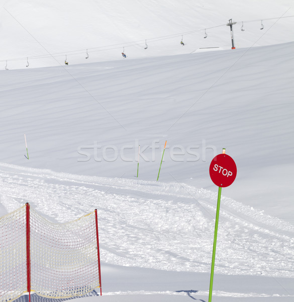 Closed ski slope with stop sign Stock photo © BSANI