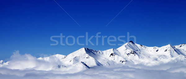 [[stock_photo]]: Panoramique · vue · hiver · montagnes · nuages · Nice