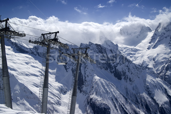 Ropeway at ski resort Stock photo © BSANI