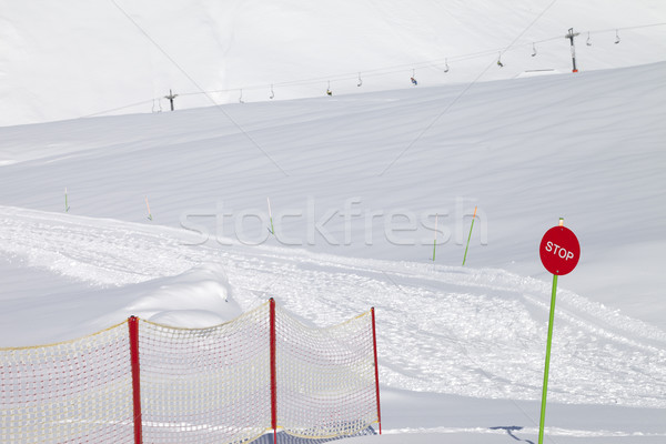 Closed ski slope with stop sign Stock photo © BSANI