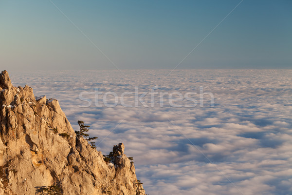 Evening rocks and sea in clouds Stock photo © BSANI