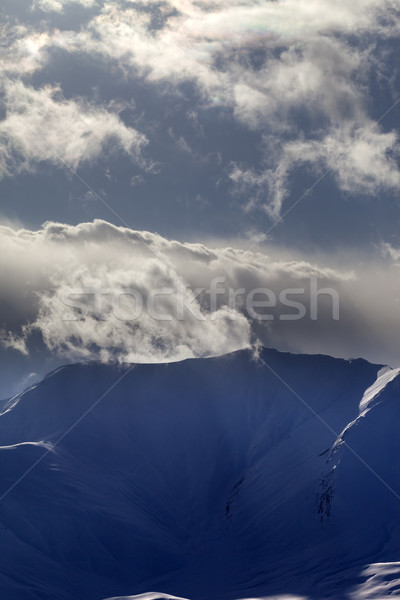 ストックフォト: 山 · 日光 · 雲 · コーカサス · グルジア