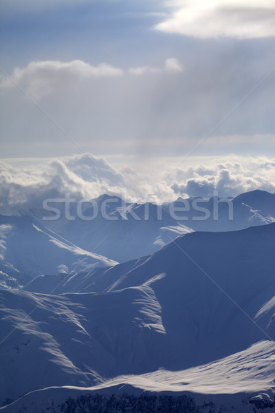 Winter Berge Abend Dunst Georgia Stock foto © BSANI