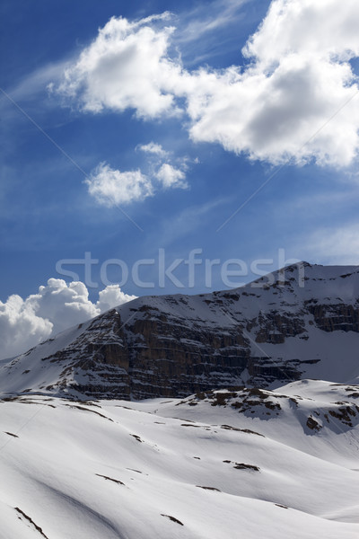 Snow mountains in sunny day Stock photo © BSANI