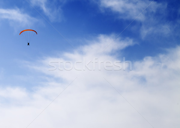 Silhouette of skydiver at sky Stock photo © BSANI