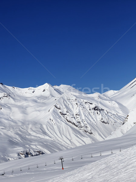 Ski slope and ropeway at nice sun day Stock photo © BSANI