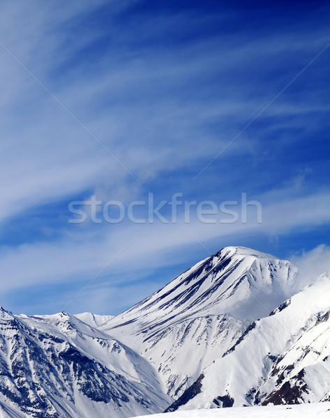 冬天 山 太陽 有風 天 高加索 商業照片 © BSANI