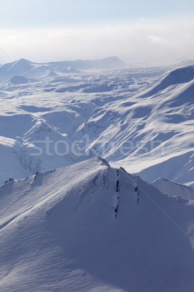 Berge Dunst Georgia Ansicht Ski Stock foto © BSANI